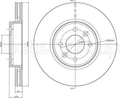 Metelli 23-0517C - Спирачен диск vvparts.bg