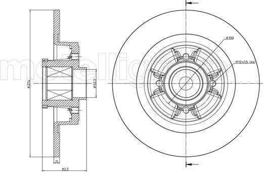 Metelli 23-0584 - Спирачен диск vvparts.bg