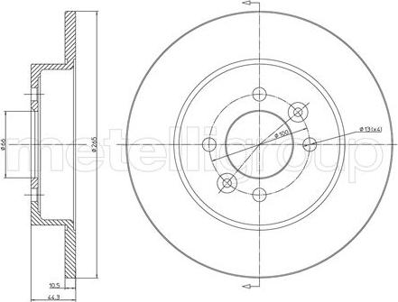 Metelli 23-0534 - Спирачен диск vvparts.bg