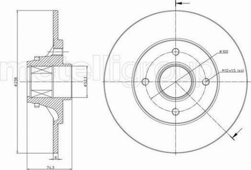 Metelli 23-0537 - Спирачен диск vvparts.bg