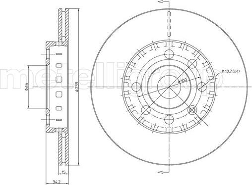 Metelli 23-0526 - Спирачен диск vvparts.bg