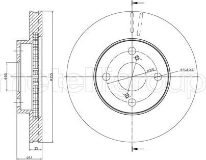 Metelli 23-0640C - Спирачен диск vvparts.bg