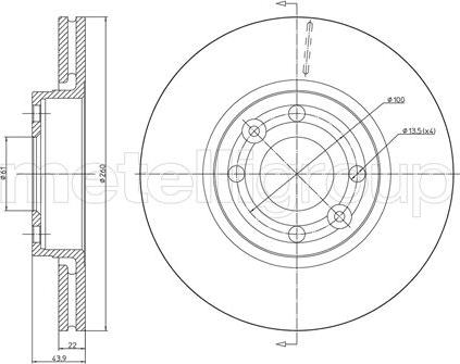 Metelli 23-0641C - Спирачен диск vvparts.bg