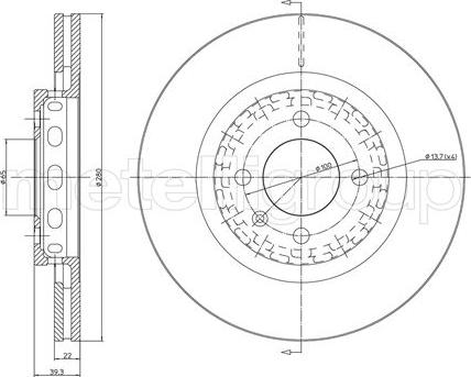 Metelli 23-0656C - Спирачен диск vvparts.bg