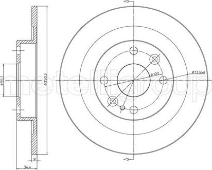 Metelli 23-0665 - Спирачен диск vvparts.bg