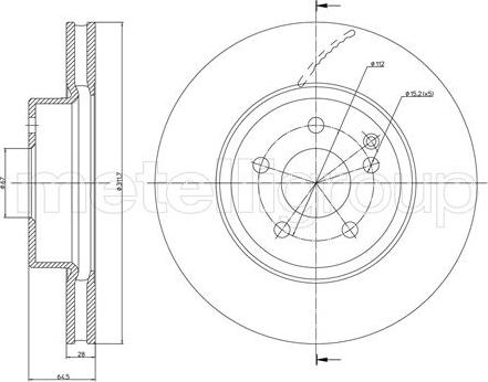 Metelli 23-0602C - Спирачен диск vvparts.bg