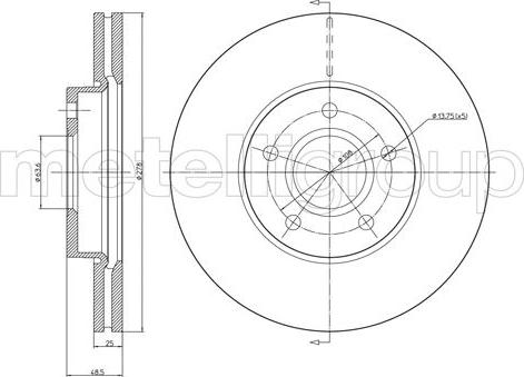 Metelli 23-0685C - Спирачен диск vvparts.bg