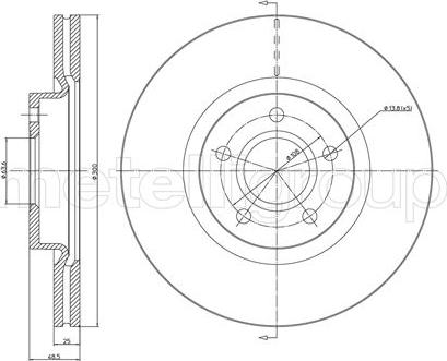 Metelli 23-0687C - Спирачен диск vvparts.bg