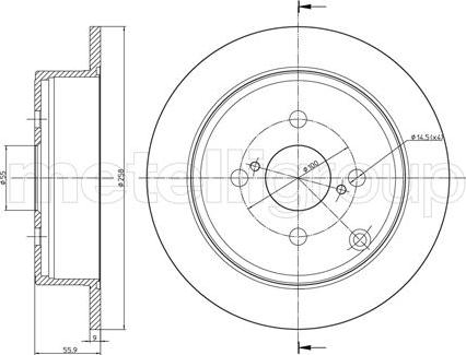 Metelli 23-0634C - Спирачен диск vvparts.bg