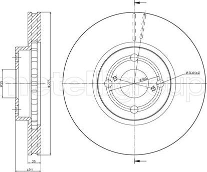 Metelli 23-0638C - Спирачен диск vvparts.bg