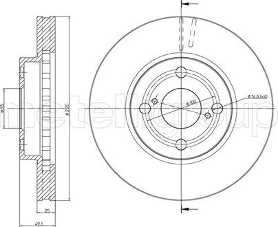 Metelli 23-0637 - Спирачен диск vvparts.bg