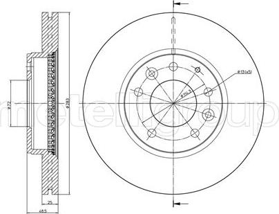 Metelli 23-0621C - Спирачен диск vvparts.bg