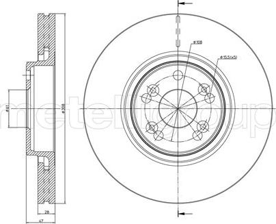 Metelli 23-0673C - Спирачен диск vvparts.bg