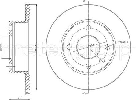 Metelli 23-0098 - Спирачен диск vvparts.bg