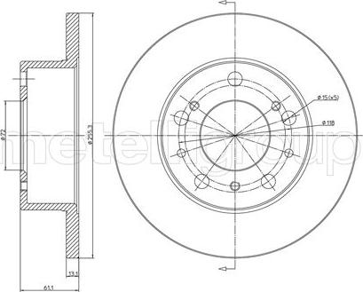 Metelli 23-0093 - Спирачен диск vvparts.bg