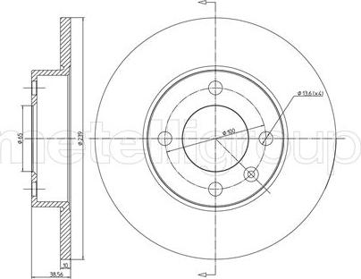 Metelli 23-0054 - Спирачен диск vvparts.bg