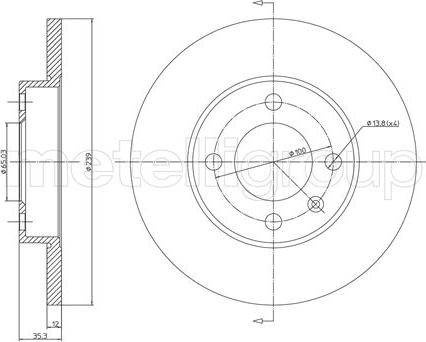 Metelli 23-0053 - Спирачен диск vvparts.bg