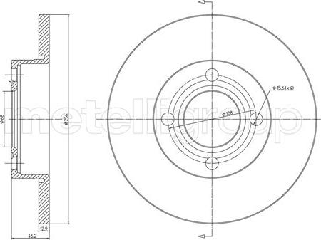 Metelli 23-0062 - Спирачен диск vvparts.bg