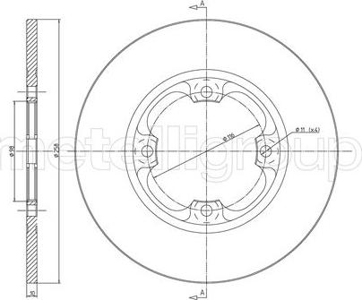 Metelli 23-0012 - Спирачен диск vvparts.bg