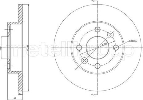 Metelli 23-0082 - Спирачен диск vvparts.bg