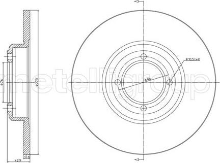 Metelli 23-0025 - Спирачен диск vvparts.bg