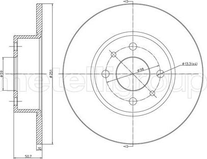 Metelli 23-0193C - Спирачен диск vvparts.bg