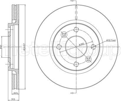 Metelli 23-0151 - Спирачен диск vvparts.bg