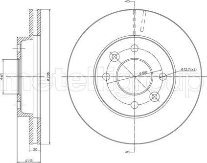 Metelli 23-0110 - Спирачен диск vvparts.bg