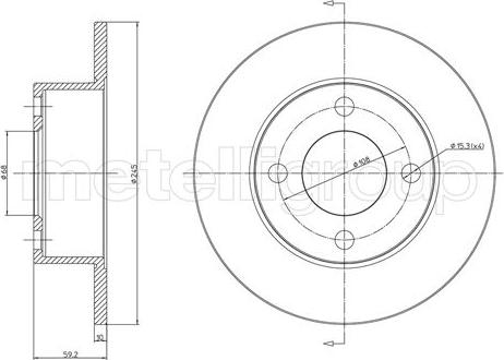 Metelli 23-0185 - Спирачен диск vvparts.bg