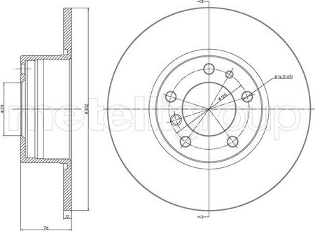 Metelli 23-0187 - Спирачен диск vvparts.bg