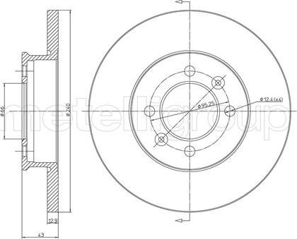 Metelli 23-0136 - Спирачен диск vvparts.bg