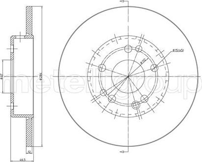 Metelli 23-0124C - Спирачен диск vvparts.bg