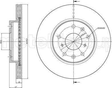 Metelli 23-0895C - Спирачен диск vvparts.bg