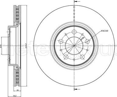 Metelli 23-0847C - Спирачен диск vvparts.bg