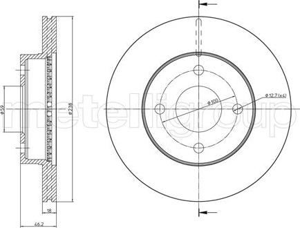 Metelli 23-0850 - Спирачен диск vvparts.bg