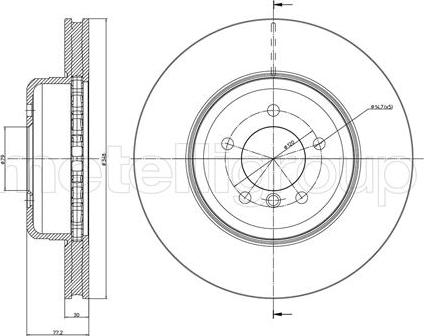 Metelli 23-0853C - Спирачен диск vvparts.bg