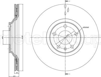 Metelli 23-0866C - Спирачен диск vvparts.bg