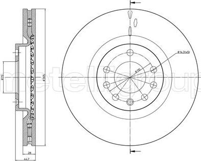 Metelli 23-0860C - Спирачен диск vvparts.bg