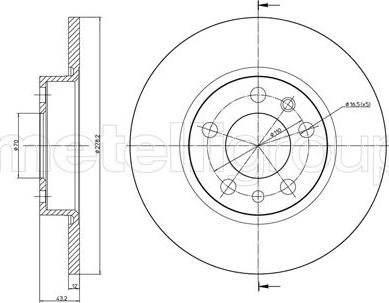 Metelli 23-0862C - Спирачен диск vvparts.bg