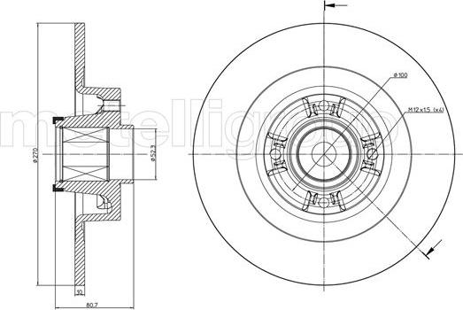 Metelli 23-0804 - Спирачен диск vvparts.bg