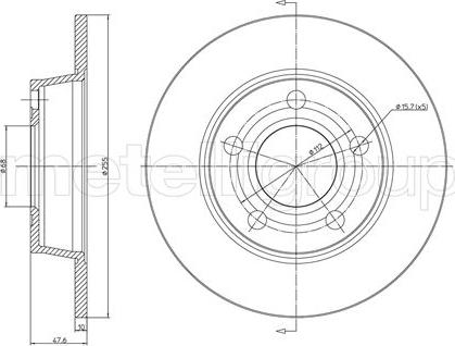 Metelli 23-0806C - Спирачен диск vvparts.bg