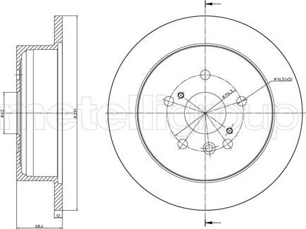 Metelli 23-0802C - Спирачен диск vvparts.bg