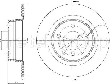 Metelli 23-0814C - Спирачен диск vvparts.bg