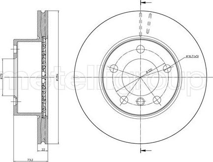 Metelli 23-0810C - Спирачен диск vvparts.bg