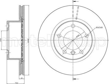 Metelli 23-0811C - Спирачен диск vvparts.bg