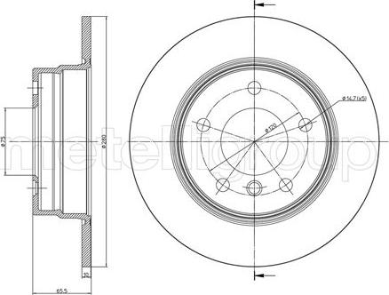 Metelli 23-0817C - Спирачен диск vvparts.bg