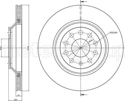 Metelli 23-0889C - Спирачен диск vvparts.bg