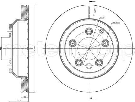 Metelli 23-0883C - Спирачен диск vvparts.bg