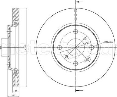 Metelli 23-0834C - Спирачен диск vvparts.bg