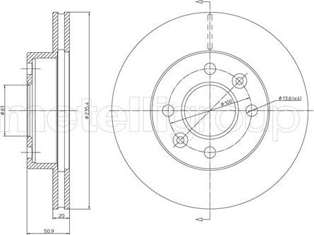 Metelli 23-0838 - Спирачен диск vvparts.bg